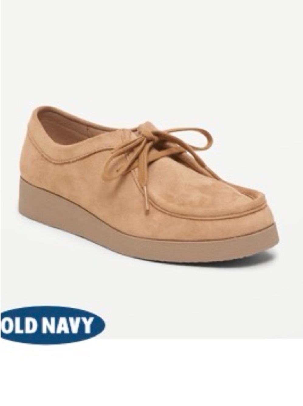 Old Navy Women's Tan Suede faux-suede derby boots. Never worn.